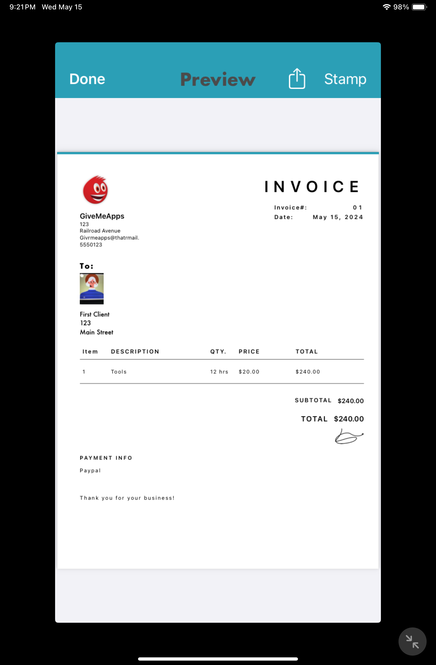 Free Invoice Maker App To PDF | iPhone/iPad App Review | GiveMeApps